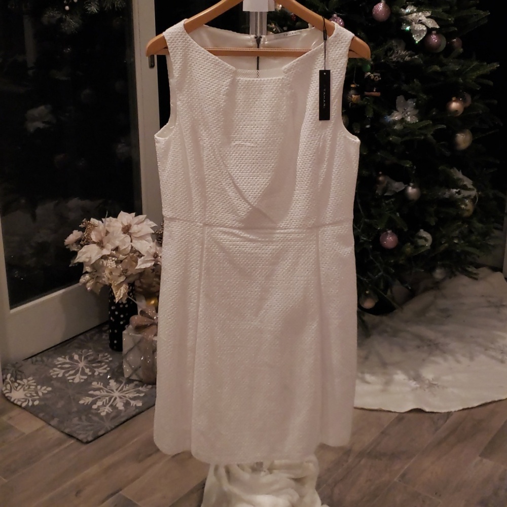 White Maylin textured cotton sheath dress